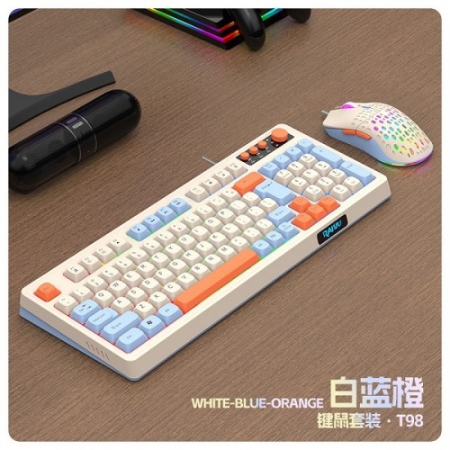 Combo phím và chuột giả cơ Gaming RAIKU T98 - Màu Trắng